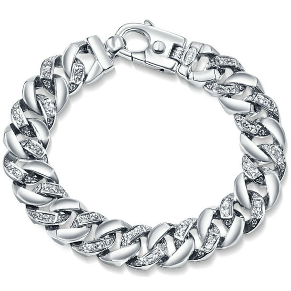 Pompeii Men's 14k Gold (104gram) or Platinum (172gram) 14mm Diamond Bracelet 8.75"