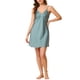 thumbnail image 5 of Conjuntos de pijamas de satén para mujer INSPIRE CHIC de 4 piezas, camisetas, pantalones cortos, bata de noche y ropa de estar en casa, S azul, 5 of 6