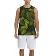 thumbnail image 4 of Gaeub Tropical Palm Leaves Fern Leaf Men's Mesh Basketball Jersey, Quick-Drying Sleeveless Top S-4XL, Loose Muscle Tank Top -Medium, 4 of 9