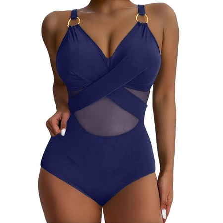 Women s Thong Swimsuit Swimsuit Dress Women s Summer Fashion Suspender Waist Hollow One Swimsuit Solid Color Sexy Bikini Swimsuit
