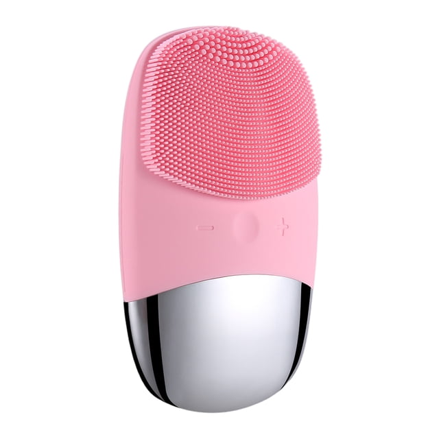 Mini portátil eléctrico limpieza facial cepillo masajeador de silicona herramienta 5 engranajes ajustable cara lavado poro removedor casero viajar rosa Guardurnaity CE005081-01B