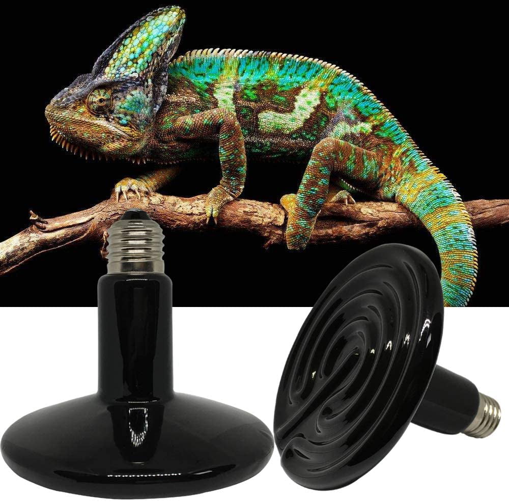 100W Gilded Red Pet Light Heating Infrared Bulb UVA Spot Heat Lamp for Reptile and Amphibian Use Lizard Tortoise Snake Chameleon 2 Pack 