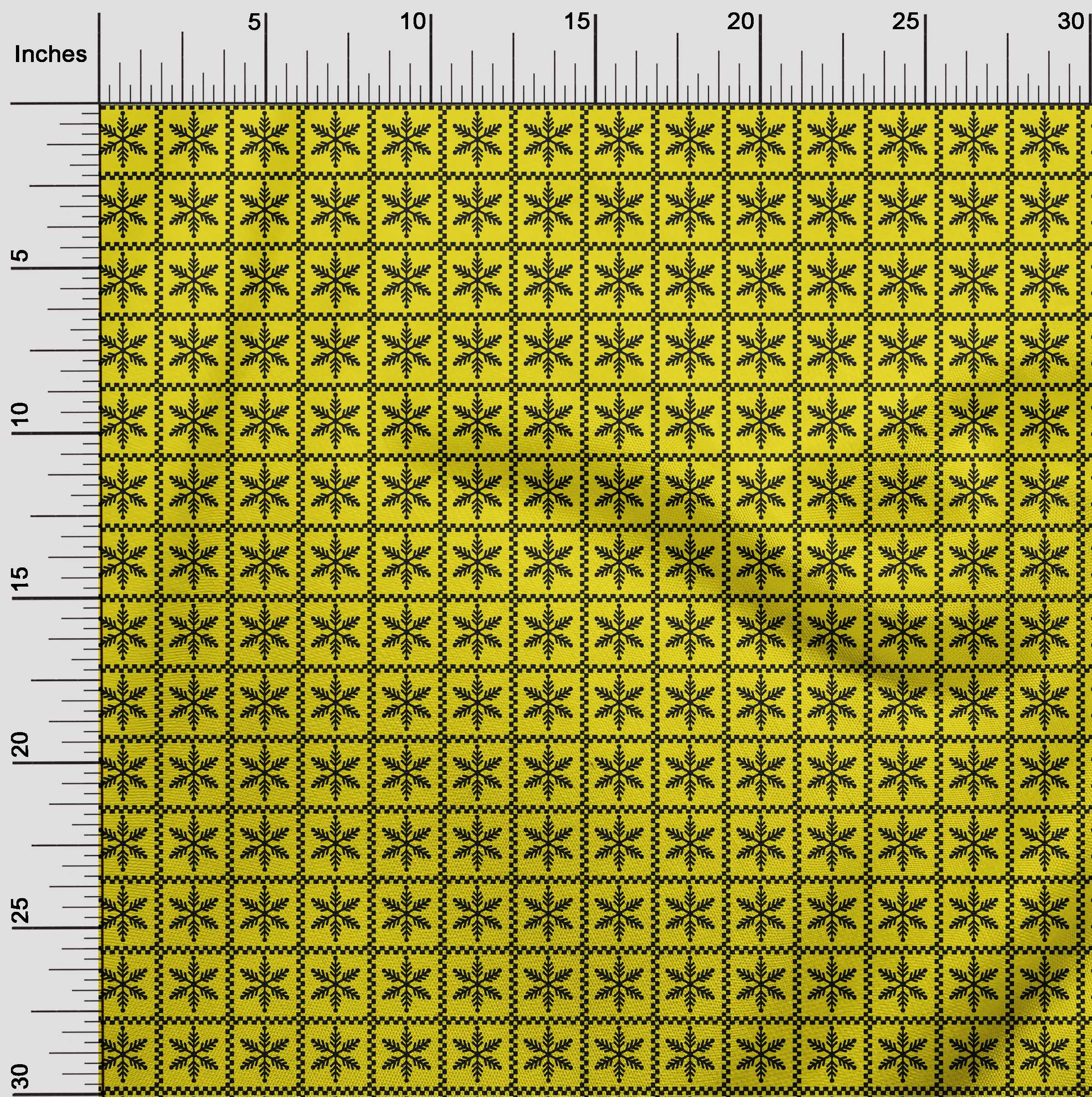 oneOone Polyester Spandex Yellow Fabric Merry Christmas Dress Material Fabric Print Fabric By The Yard 56 Inch Wide-C9Y