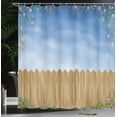thumbnail image 4 of Ambesonne Wooden Shower Curtain, Swiled Spring Season, 69"Wx75"L, Blue Brown, 4 of 5