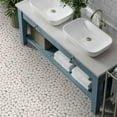 thumbnail image 4 of The Tile Life Recycled Cenote Pebble 13" x 13" Crema Matte Glass Mosaic Floor and Wall Tile Case of 14, 4 of 11