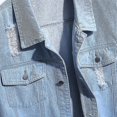 thumbnail image 3 of Mens Casual Ripped Denim Vest Classic Trucker Button Down Sleeveless Jean Waistcoat, 3 of 4