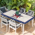 thumbnail image 2 of Independence Day Table Cloths for 6 Foot Rectangle Tables, 4th of July Patriotic Star Usa Flag Patio Waterproof Elastic Fitted Tablecloths, Washable Rectangular Table Cover for Camping, 2 of 8