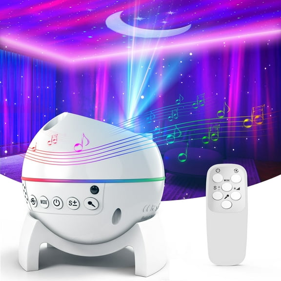 DAYBETTER Moon Star Projector, Galaxy Light Projector for Bedroom,Remote Control and Color Changing Timer Aurora Bedroom Kids Night Light ,Gifts Room Decor for Teen Girls Boys White