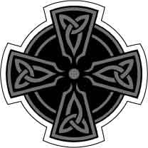 9" Celtic Cross Black Irish Origin Vinyl Sticker