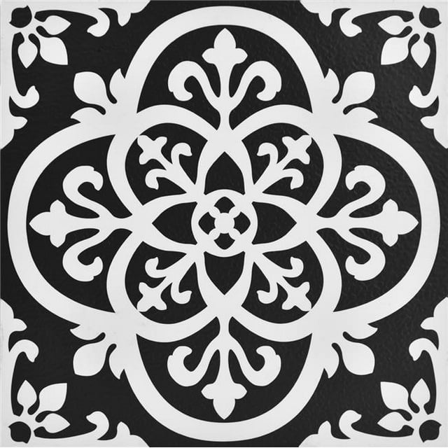 Gothic Peel & Stick Floor Tiles - Black & White