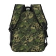 thumbnail image 4 of Easygdp Green Camouflage Skull Mochila Ergonómica Versátil para Laptop - Múltiples Bolsillos, Correas Ajustables, Unisex para Escuela, Viajes y Actividades al Aire Libre-One Size, 4 of 5