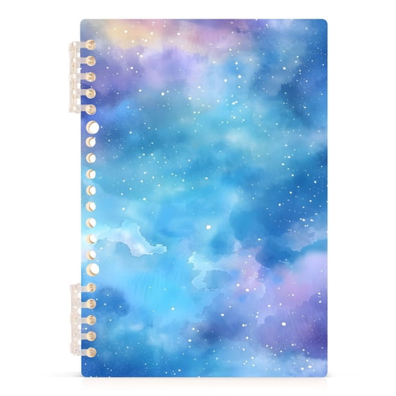 Starry Light Blue Sky Spiral Journal Notebook College Ruled Notebook 8.3" x 5.7" A5 Lined Thick Paper Page