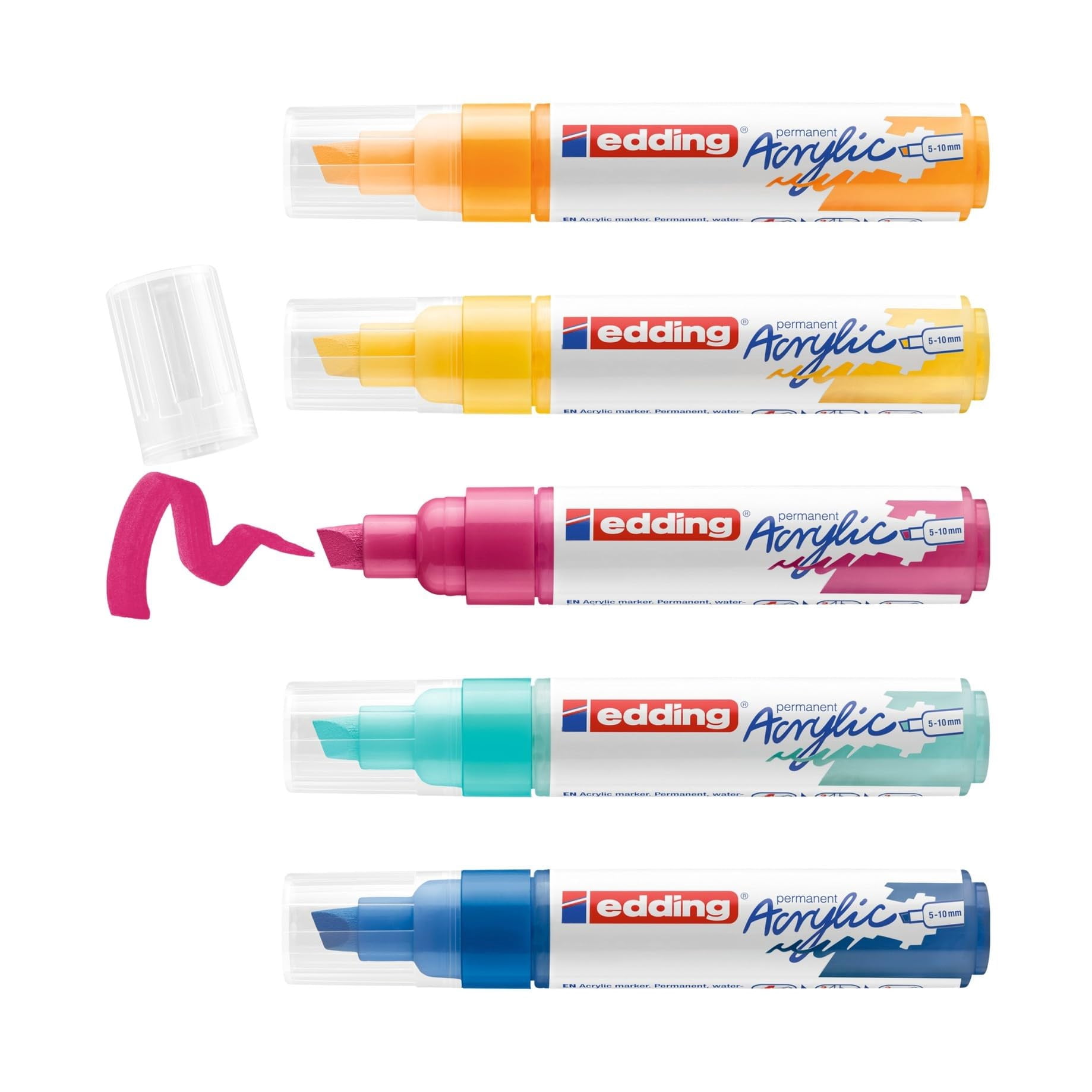 edding 5000 Acrylic Broad Sets, 5-color Abstract Colors Set