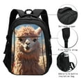 thumbnail image 3 of Fotbe Fluffy Alpaca Mountain Meadow Mochila con Estampado y Puerto USB para Hombre y Mujer, Mochila Antirrobo, Mochila de Viaje, Mochila Escolar, Mochila Universitaria, 3 of 7