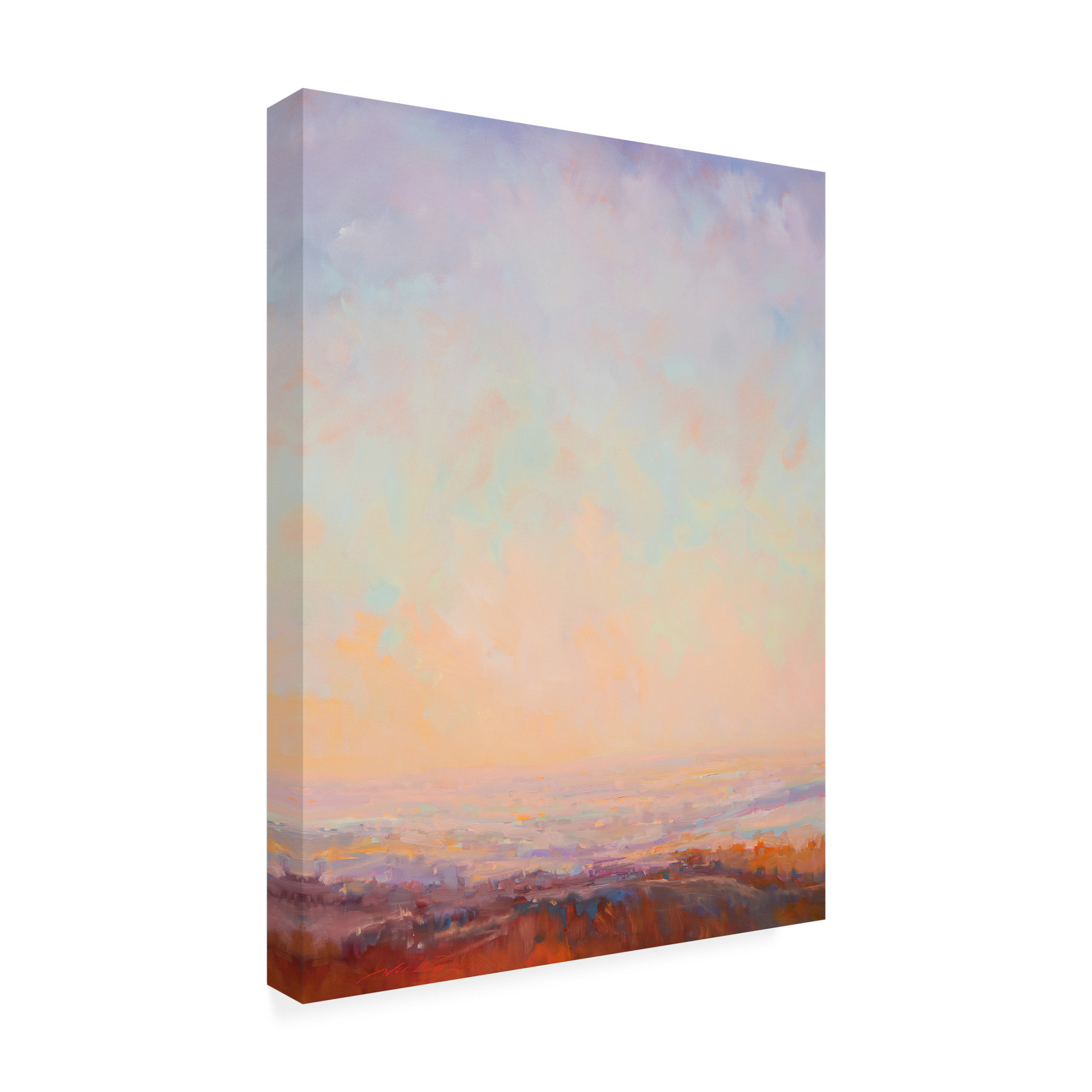 Canvas Wall Art - William McCarthy 'Pink Horizon' Wall Art for Living Room, Bedroom, or Office Décor by Trademark Fine Art - 14 x 19 Inches