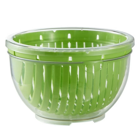 

YIMIAO Drain Basket Double-layered Fruit Vegetable Storage Bucket Salad Cutter Bowl Multi-Functional Snap Slicer Chopper Bowl Veggie Choppers Spinner