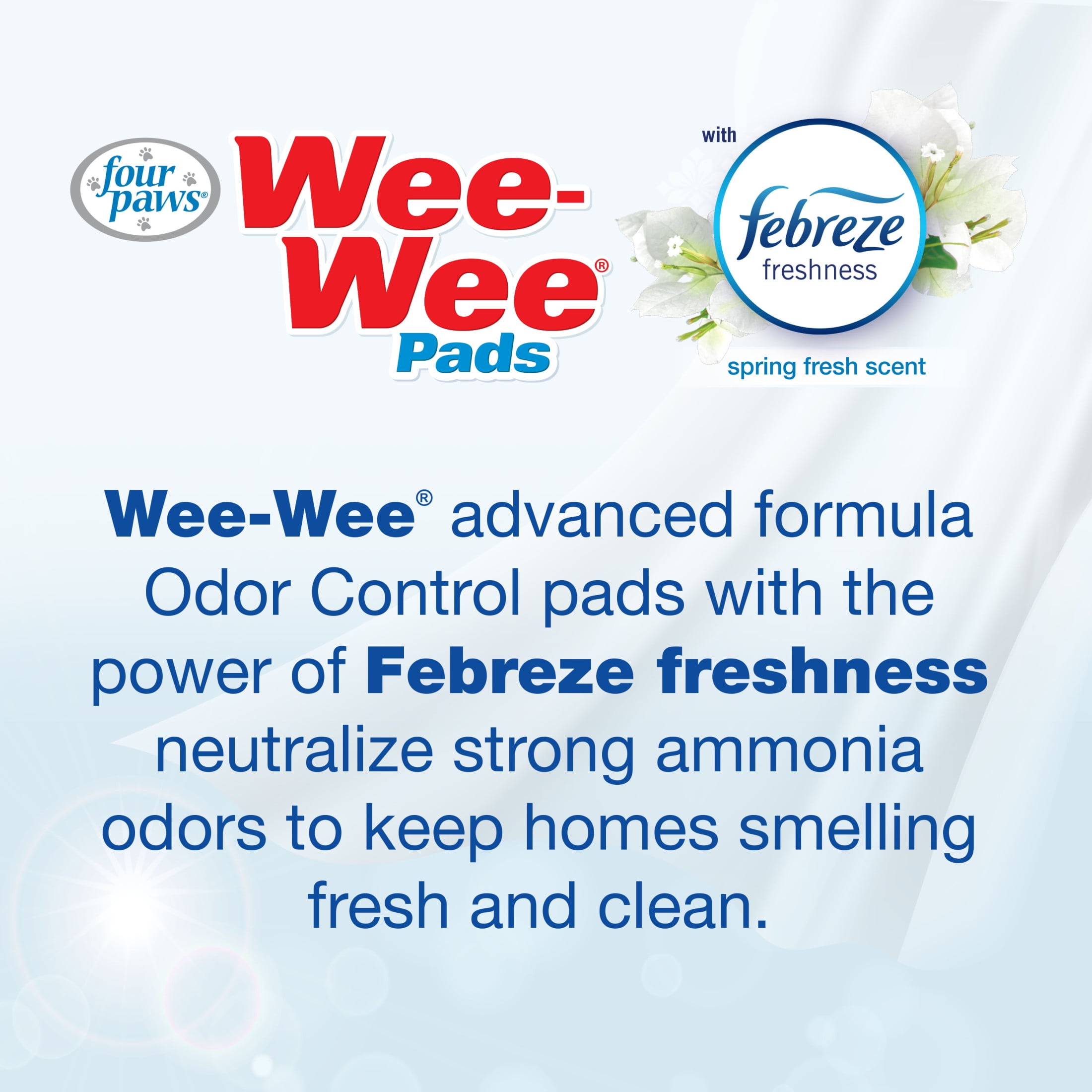 Four Paws Wee-Wee Febreze Freshness Odor Control Potty Training Dog & Puppy Pads, 50 Count