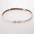 thumbnail image 2 of IQOGKRN Women's Slim Faux Leather Waist Belt with Rose Gold Metal Clasp Adjustable Decorative Skinny Cincher for Dresses White One Size, 2 of 2