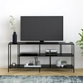 thumbnail image 4 of Evelyn&Zoe Winthrop Rectangular TV Stand with Metal Shelves for TV's up to 60" in Blackened Bronze, 4 of 8