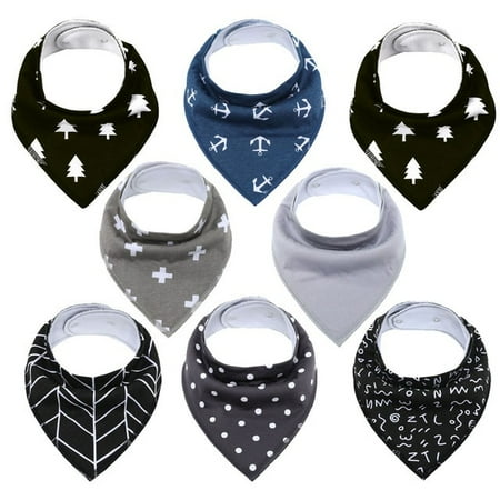 

QWZNDZGR 8Pcs Civarua Kids Baby Bibs Newborn Baby Bandana Drool Bibs Super Soft Bandana Bibs for Boys & Girls 100% Organic Cotton Bibs