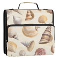thumbnail image 5 of FORMRS Zipper Binder with Shoulder Strap 2-inch Ring 500 Sheet Capacity File Bag, Beige Watercolor Seashells, 5 of 5