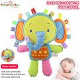 thumbnail image 1 of Manta de actividades y juguete sensorial Dsseng Monkey/Tlephant Taggie, regalos para bebés recién nacidos, bebés, juguetes suaves adorables: agárrese y juegue con su bebé, juguete de taggie para bebés, 1 of 8