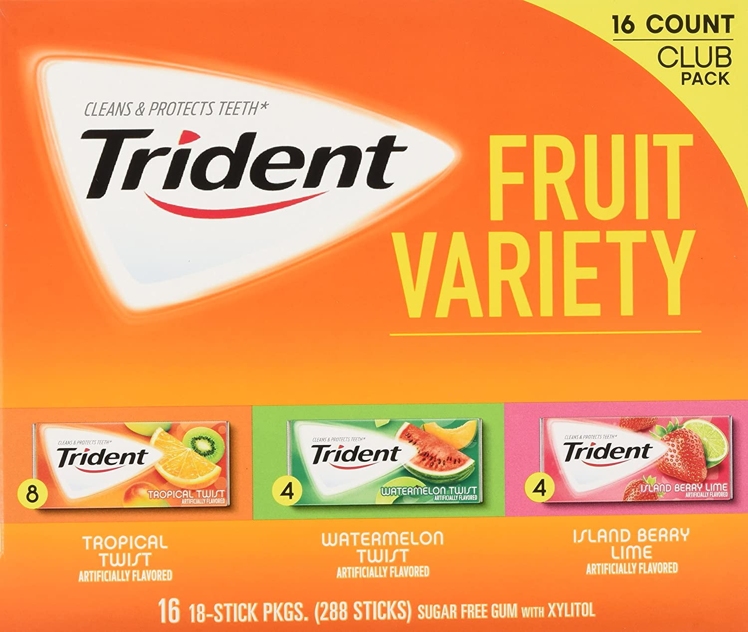 Product of Trident Fruit Sugar-Free Gum Variety Pack 20 Pk. 14 Ct.