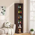 thumbnail image 2 of 6-Tier Tall Narrow Bookshelf, 70.9" H x 11.8" W Storage Shelf, Super Capacity Cube Organizer with Wall Anchor Kit, for Small Spaces, Living Room, Bedroom, 2 of 6
