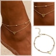 thumbnail image 2 of Moda de aleación de múltiples corazones tobillera de las mujeres con cadena de cuentas para accesorios de playa, 2 of 4