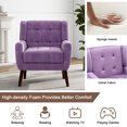 thumbnail image 3 of UIXE Velvet Accent Chair Modern Upholstered Arm Chair for Living Room Bedroom Office Room, Purple, 3 of 6