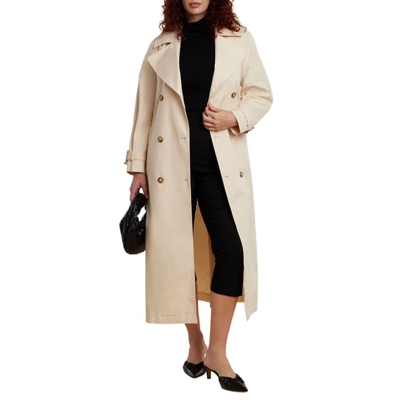 ELOQUII Women's Plus Size Long Trench Coat