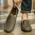 thumbnail image 5 of Spring Summer New Men's Casual Hollow Loafers Slip On Breathable Mesh Leather Flats Boat Shoes Driving Shoes Moccasins, 5 of 14