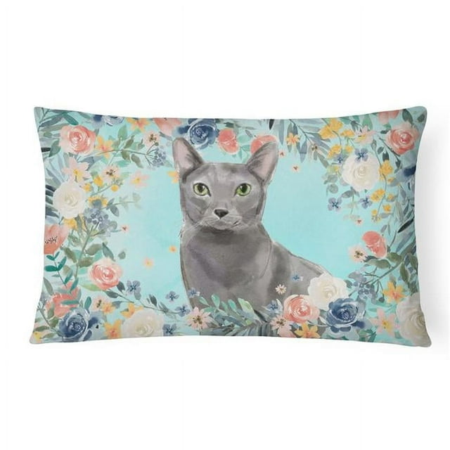 Carolines Treasures CK3390PW1216 Blue Russian Spring Flowers Canvas Fabric Decorative Pillow