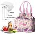 thumbnail image 4 of Pioneer Flower Floral Print Pattern Drawstring Lunch Bag Women - Drawstring Lunch Bag Insulated for Work Office - Stain-Resistant Large Lunchbags for Women with Multi-Pockets, 4 of 6