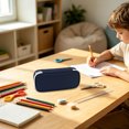 thumbnail image 6 of Navy Pencil Case, Durable Waterproof Oxford Fabric Storage Bag, Wear Resistant Daily Stationery Pouch, Large Capacity Organizer Pouch for Office Desk, Outdoor Travel and Little Ones Daily Carry, 6 of 6