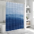 thumbnail image 5 of Polyester Fabric Navy Blue Ombre Shower Curtain, Modern Abstract Art Ocean Oil Painting Waterproof Bathtub Curtain Bathroom Decor Set with Hooks 72 x 84 Inches, 5 of 6