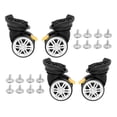 thumbnail image 2 of Luggage Suitcase Wheels Travel Suitcases Wheels Omni Directional Wheels Black A18 Replacement Luggage Wheels Swivel Caster Wheels for Carrier 4pcs with brake, 2 of 8