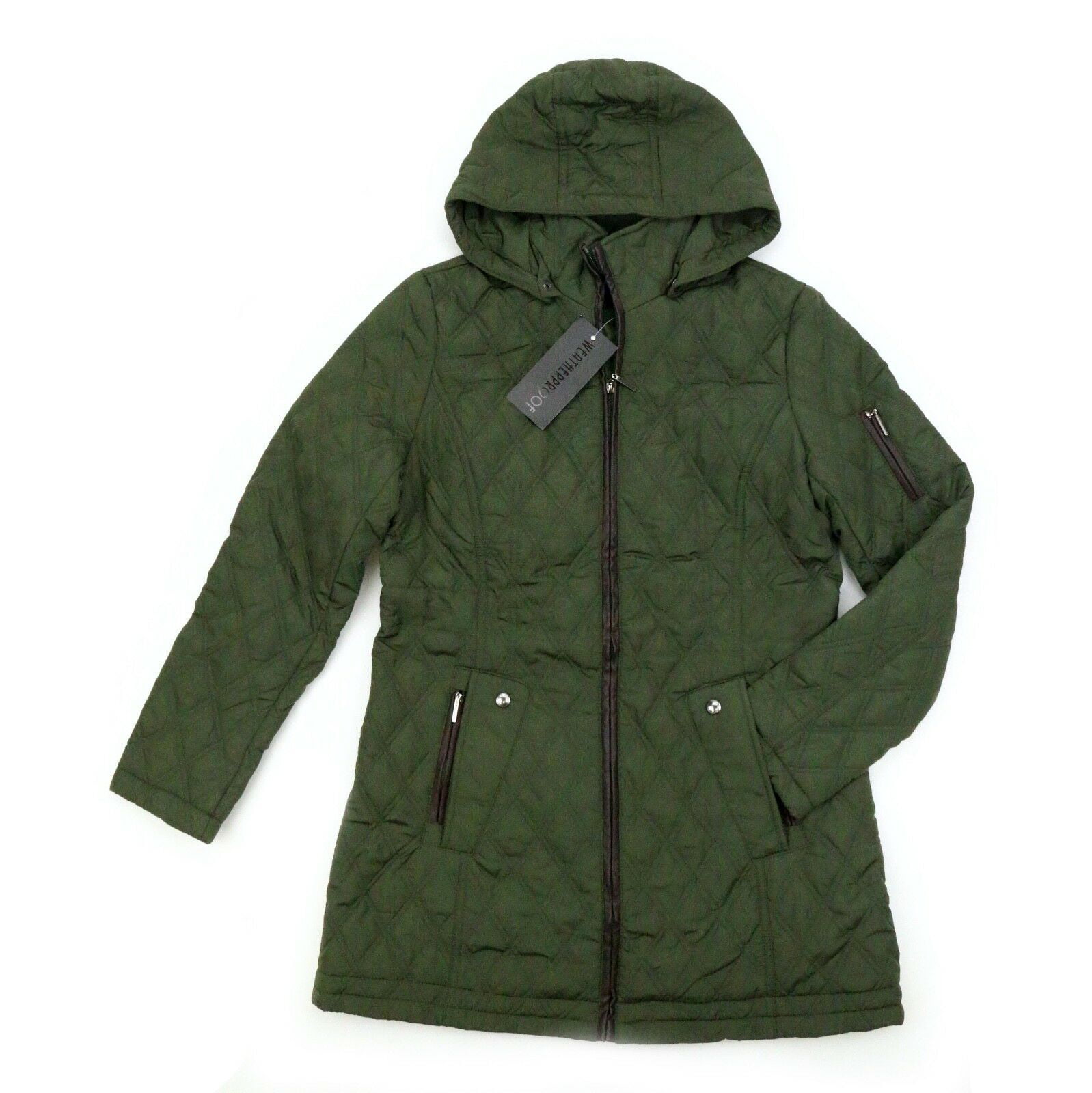Womens Hooded Midweight Quilted Walker Jacket Weatherproof Garment Co 