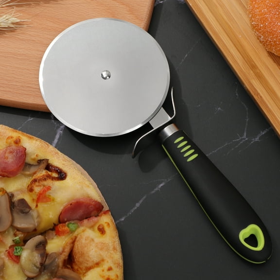 Uxcell Durable PP Pizza Cutter Stainless Steel Non-slip Pizza Cutter Wheel Slicer 4" Silver Tone Large