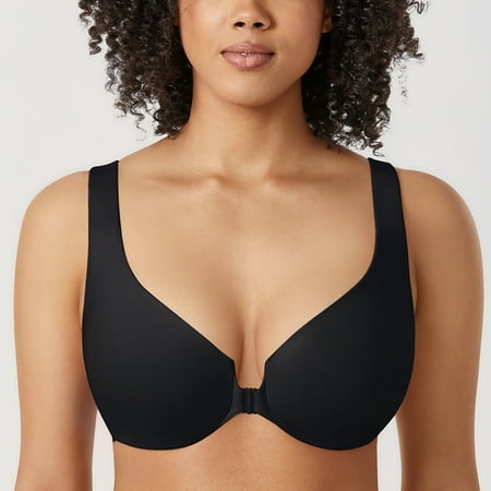 

DELIMIRA Women s Front Closure Racerback Underwire Full Coverage Unlined Bra