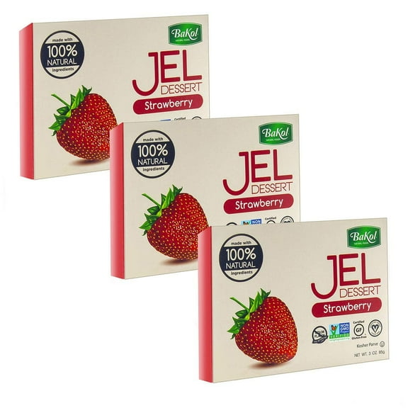Bakol Jel Dessert 0.3 oz All Natural Pack of 3 (Strawberry)