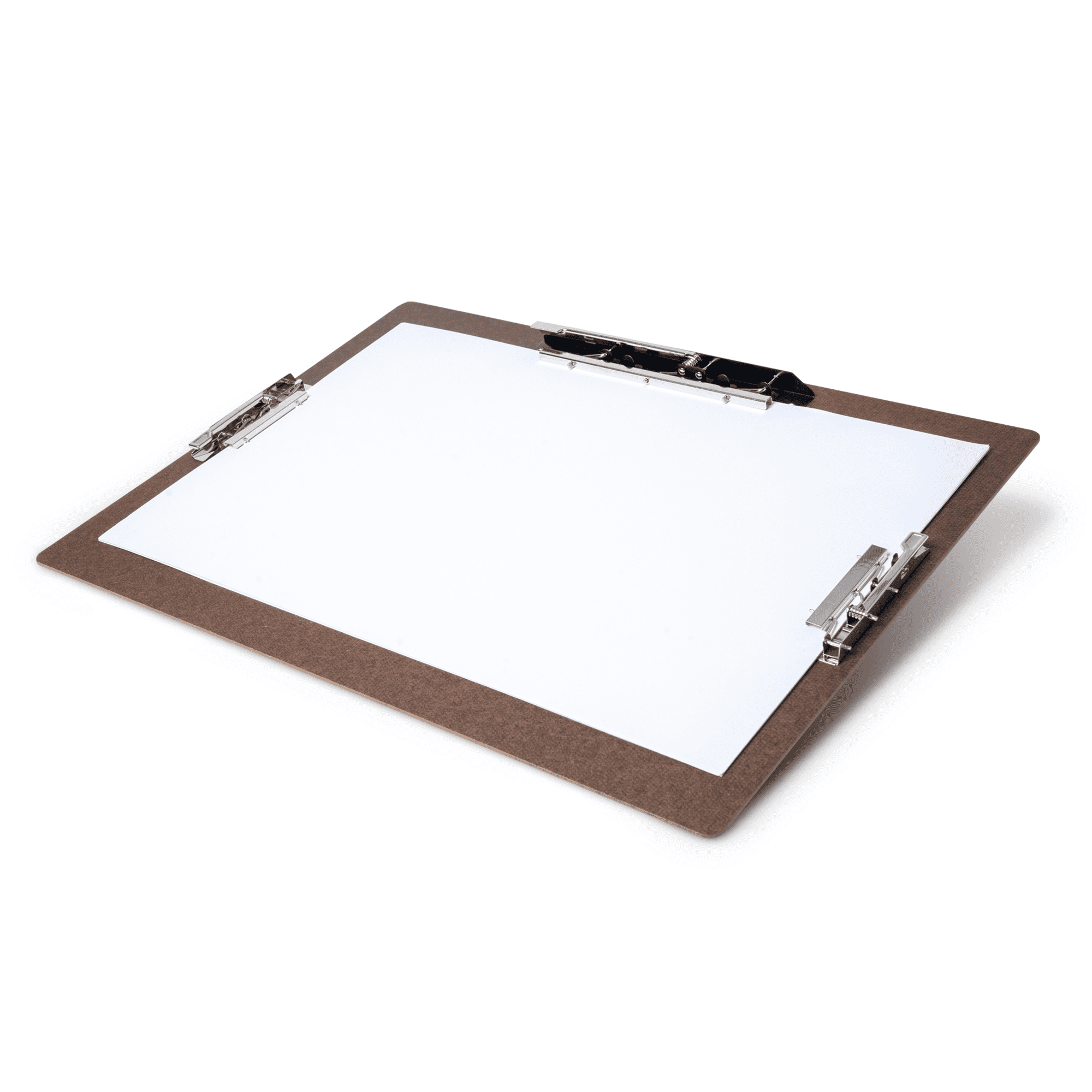 17x11 Clipboard Hardboard Panel Featuring 3 Clips Brown