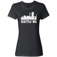 thumbnail image 3 of Inktastic Seattle Skyline Grunge Women's T-Shirt, 3 of 5