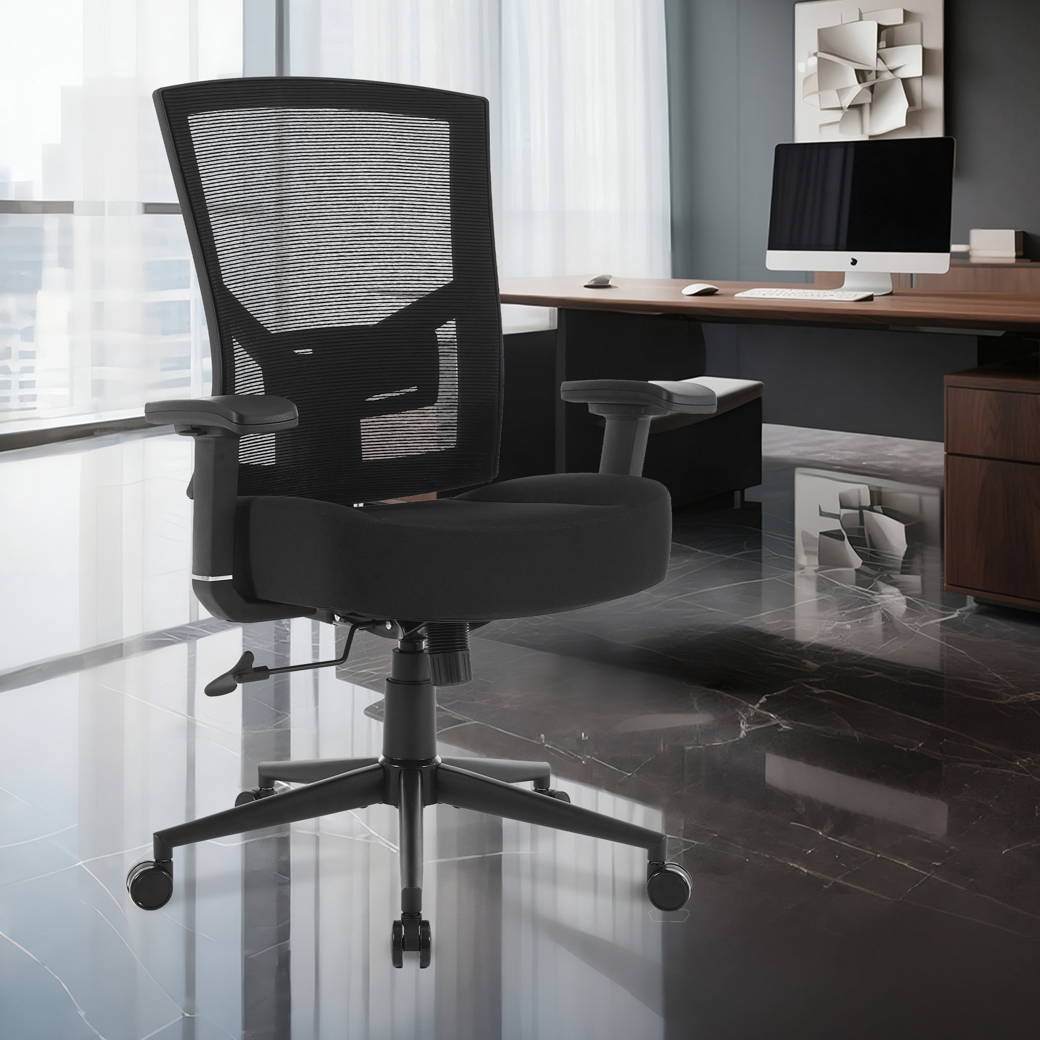 Office Chair 600lbs with Lumbar Support for Eight Hour Daily Work Ergonomic Mesh Desk Chair Widen 3D Cushion for Reading, Gaming
