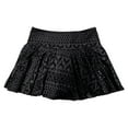 thumbnail image 3 of Razzly plus Size Plaid Skirt Skirt Lingerie Long Winter Skirts for Women Plaid Skirt for Girls Ballet Skirt Women Bed Skirt Wrap around Long Pleated Skirts for Women Skirt Hangers Space(Black,2XL), 3 of 3