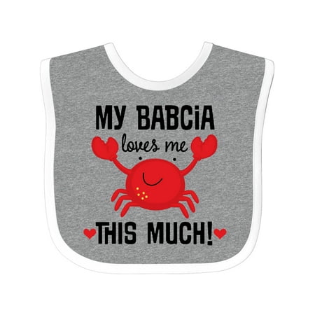 

Inktastic My Babcia Loves Me Grandson Gift Baby Boy or Baby Girl Bib