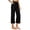 Black, variant on Womens Summer Fashion Essentials Clothes Women's Casual Solid Color Cotton and Linen Three Quarter High Waisted Casual Pants Casual Pants for Women