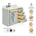 thumbnail image 2 of Ariel Hepburn 43 In. Left Offset Oval Sink Vanity With 1.5 In. Carrara White Countertop In Grey, 2 of 10