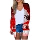 thumbnail image 2 of Pntutb mujer manga larga otoño frente abierto Navidad cárdigan ropa de abrigo suelta estampado blusa abrigo bolsillos Tops liquidación Pntutb Pntutb-6221, 2 of 6