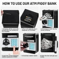 thumbnail image 6 of Password Piggy Bank, Digital Electronic Money Bank, Mini ATM Cash Coin Saving Can Toys, Birthday Gifts for Kids, Black, 6 of 7